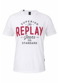 Replay, Herren T-Shirt, Wei&szlig;