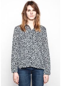 Ezekiel, Damen Bluse 'Cassandra LS Woven', Schwarz / Weiß