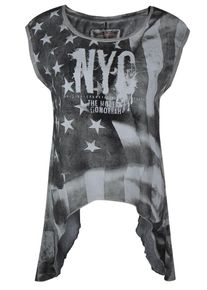 Trueprodigy, Damen T-Shirt 'NYC is Dancing', Grau / Dunkelgrau