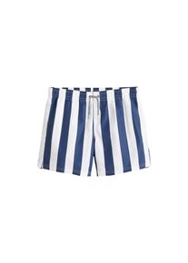 Mango Man, Herren Badehose 'Rayon', Dunkelblau / Weiß