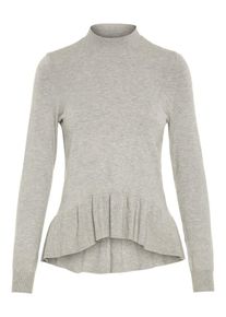 Véro Moda VERO MODA, Damen Rüschen Strickpullover, Grau