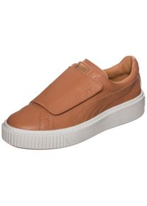 Puma, Damen 'Basket Platform Big Strap' Sneaker , Karamell / Weiß
