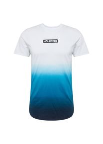 Hollister, Herren Shirt 'SS OMBRE PRINT LOGO', Blau / Weiß