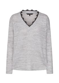 Véro Moda VERO MODA, Damen Shirt 'VMHENNY LS V-NECK TOP', Hellgrau