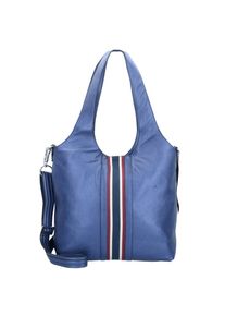 Esprit, Damen Schultertasche 'Isla', Blau / Rot / Weiß
