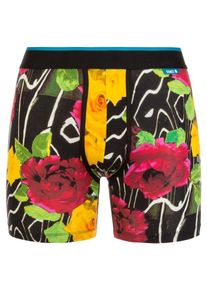 Stance, Herren Unterhose 'Wholester Marble Flowers', Gelb / Grün / Dunkelpink / Schwarz / Weiß