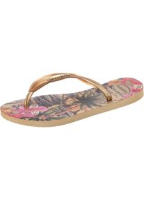 Havaianas, Damen Zehensandalen 'SLIM TROPICAL', Sand / Mischfarben