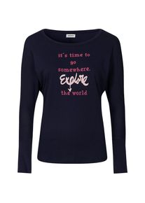 uncover by Schiesser, Damen Schlafshirt, Kobaltblau / Pink