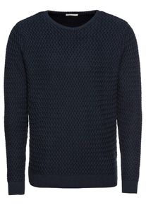 KnowledgeCotton Apparel, Herren Pullover 'Small Diamond Knit - GOTS', Blau