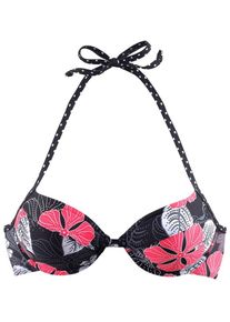 Buffalo, Damen Push-up-Top 'City', Hellgrau / Dunkelpink / Schwarz