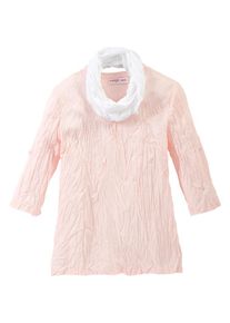 sheego Casual, Damen Tunika mit Loop, Rosa / Weiß