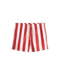 Mango Man, Herren Badehose 'Rayon', Rot / Weiß