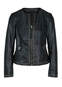 Heine, Damen Lederjacke, Schwarz