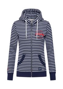 Superdry, Damen Sweatjacke 'APPLIQUE ZIP HOOD', Navy / Feuerrot / Weiß