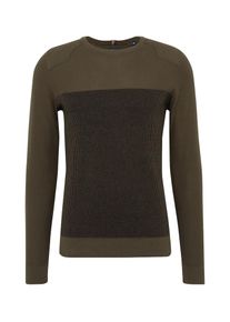 Tom Tailor, Herren Sweatshirt 'structure mix highlight', Khaki / Apfel