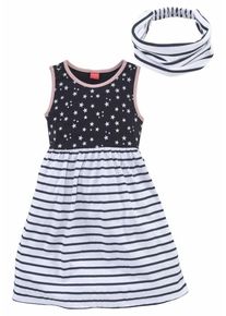Kidoki, Mädchen Kleid & Haarband (Set, 2 tlg.), Marine / Weiß