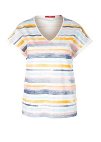 s.Oliver RED LABEL, Damen Shirt, Kobaltblau / Gelb / Wei&szlig;