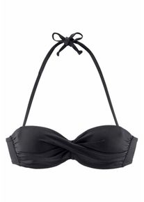 s.Oliver RED LABEL Beachwear, Damen Bügel-Bandeau-Top 'Spain', Schwarz