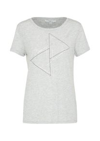 Mavi, Damen T-Shirt, Hellgrau / Schwarz / Silber