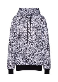 NA-KD, Damen Sweatshirts 'leopard print oversized', Grau / Schwarz