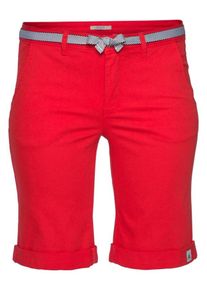 Tom Tailor, Damen Polo Team Bermudas (Set, 2 tlg., mit Bindegürtel), Rot