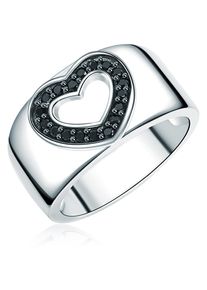 Rafaela Donata, Damen Ring, Schwarz / Silber