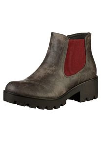 Rieker, Damen Stiefelette, Taupe / Rubinrot