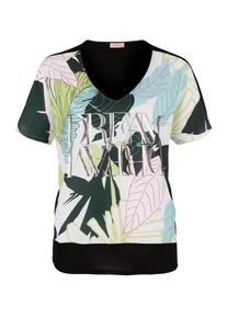 TRIANGLE, Damen T-Shirt, Hellblau / Dunkelgrün / Schwarz / Weiß