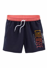 Chiemsee, Herren Badeshorts mit Gesäßtasche, Navy / Lachs