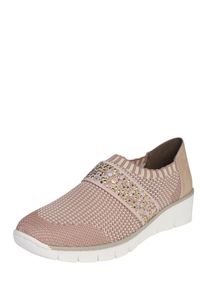Rieker, Damen Slipper 'Etno', Beige / Rosa / Wei&szlig;