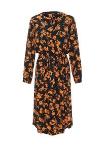 Véro Moda VERO MODA, Damen Langärmeliges Kleid, Orange / Schwarz