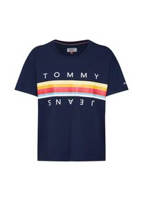 Tommy Jeans, Damen Shirt 'MULTICOLOR LINE', Navy / Mischfarben