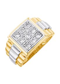 Firetti, Herren Ring / Siegelring mit Zirkonia, Gold