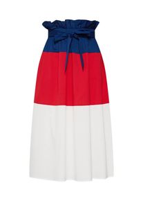 Selected Femme, Damen Rock 'SLFLASH HW MIDI SKIRT', Blau / Rot / Weiß