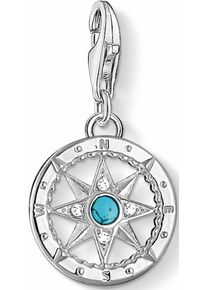 Thomas Sabo, Damen Charm-Einhänger 'Kompass, 1228-405-17', Türkis / Silber / Weiß
