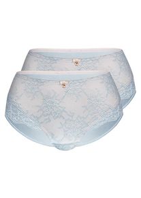 Sassa Mode Sassa, Damen Panty 'Feminine Lace', Hellblau / Wei&szlig;