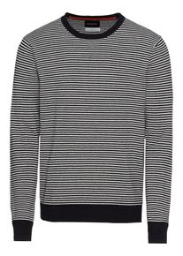 Scotch & Soda SCOTCH & SODA, Herren Pullover 'Ams Blauw crew neck knit', Dunkelblau / Weiß