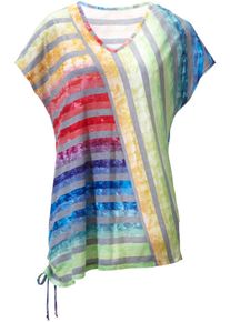 Anna Aura, Damen V-Shirt, Rauchblau / Royalblau / Goldgelb / Neongr&uuml;n / Rot