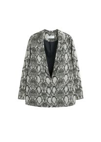 Violeta by Mango, Damen Blazer 'Animal', Grau / Rauchgrau / Schwarz