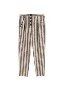 Mango, Damen Hose 'Rayas', Ecru / Graumeliert
