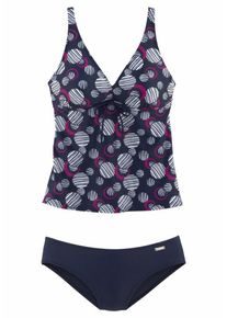 Lascana, Damen B&uuml;gel-Tankini, Navy / Dunkelpink / Wei&szlig;