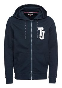 Tommy Jeans, Herren Sweatjacke 'TJM ESSENTIAL GRAPHIC ZIPTHRU', Nachtblau / Weiß