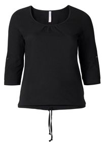 sheego Casual, Damen Basic-Shirt, Schwarz