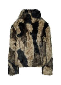 Bik Bok, Damen Fake Fur Jacke, Braun / Schwarz