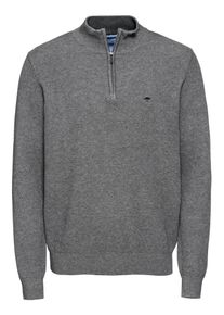 Fynch-Hatton, Herren Pullover 'Troyer Zip Structure', Grau