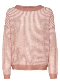 Jacqueline de Yong, Damen Pullover 'JDYAVIANA L/S PULLOVER KNT', Rosé / Weiß