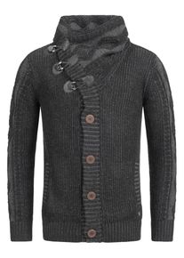 INDICODE JEANS, Herren Strickjacke 'Nicolai', Dunkelgrau