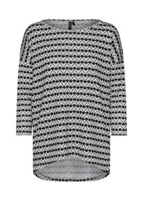 Véro Moda VERO MODA, Damen Shirt 'MALENA', Hellgrau / Schwarz