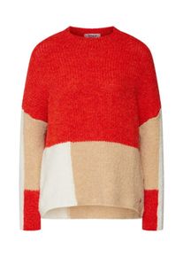 Liebesglück Liebesglück, Damen Pullover, Dunkelbeige / Karminrot / Offwhite