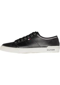 Tommy Hilfiger, Herren Sneaker 'CORE LEATHER LACE UP SNEAKER', Schwarz